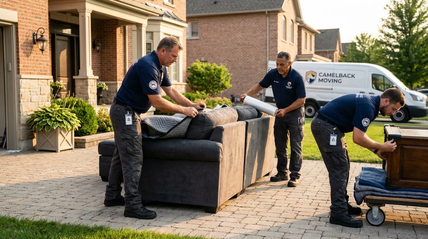 Large estate moving crew wrapping furniture in Pawhuska, OK