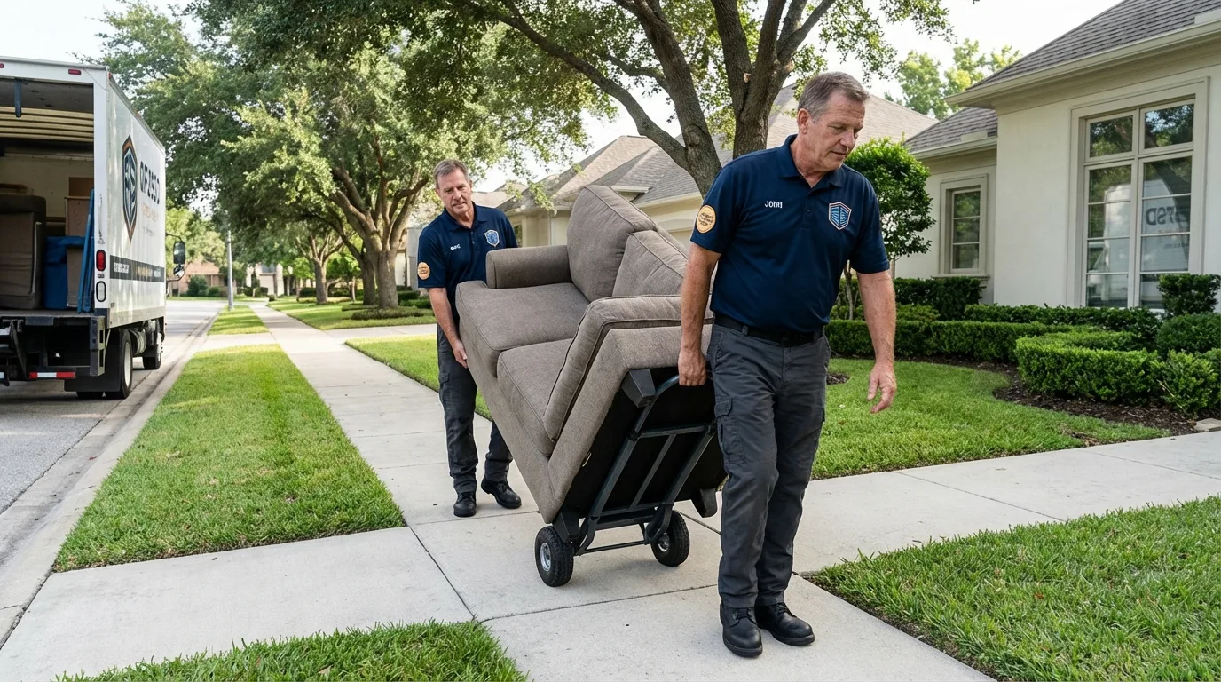 Local residential moving crew loading furniture in Pawhuska, OK